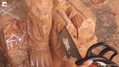 Me Carving Colossal Titan out of Wood - 45 days Sculpting Attack on Titan