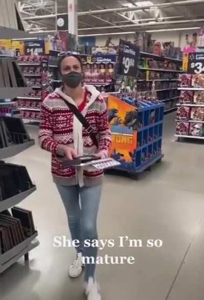 This guy making friends at Walmart while slightly embarrassing his girlfriend