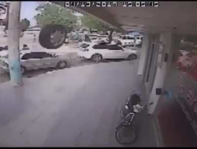 perfectly accurate runaway tire -