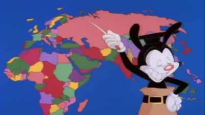 Yakko Warner sings the nations you can currently travel to from the US without restrictions.