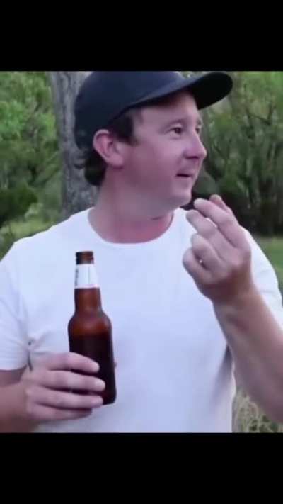 Having beer with some snacks