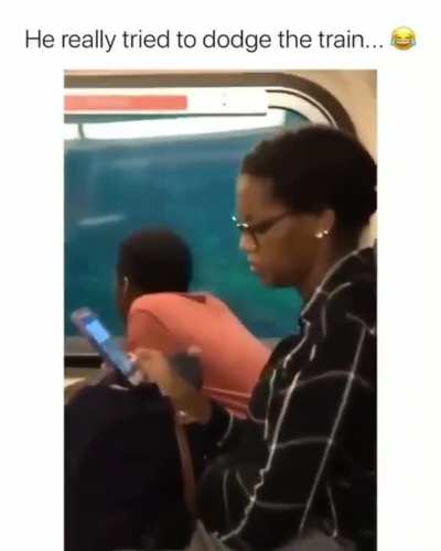 He really tried to dodge the train