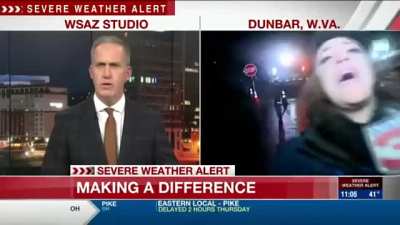 Local reporter hit live on air