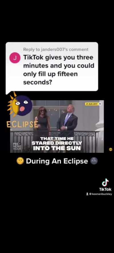 Here’s 15 seconds of Trump burning his retinas ???