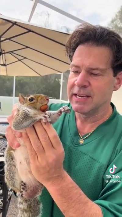 When you get caught eating nuts