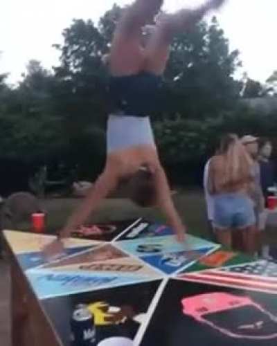 HMC. Another table. Another face plant.