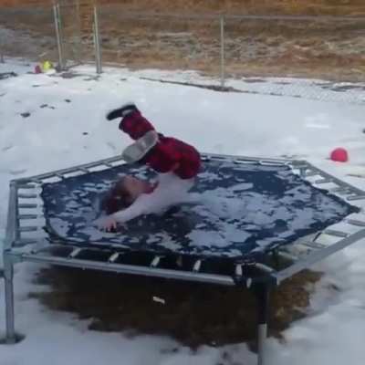 Go ahead kid jump on a frozen trampoline