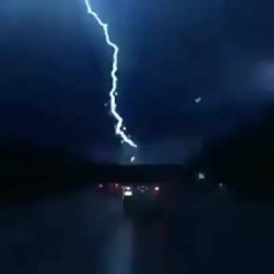 ? Two lightning bolts colliding.
