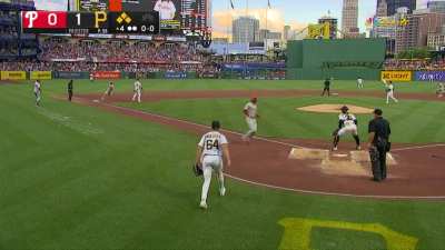 [Highlight] [Highlight] Brandon Marsh picks up Trea Turner - who struck out with the bases loaded - by clearing the bases with a double