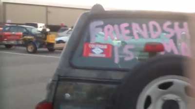 vandalising someone’s car because they don’t like a tv show