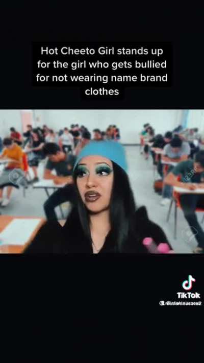 Girl acts out a completely made up, revenge fantasy high school scenario