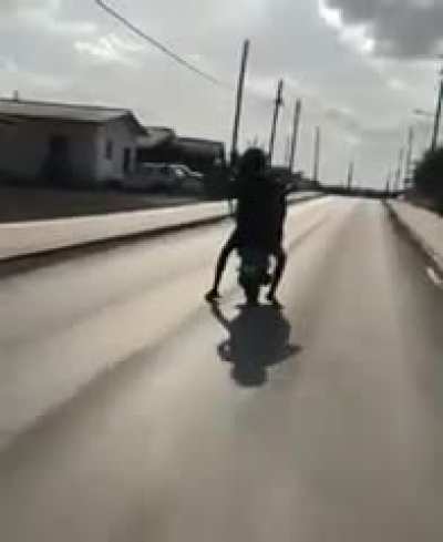 Don’t do a wheelie in flip flops