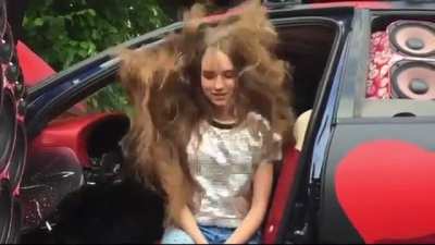 Bass makes hair vibrate to the music
