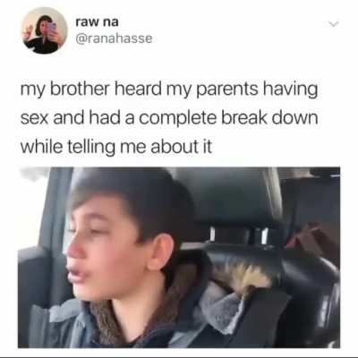 Boy heard his parents go boom boom in the room.