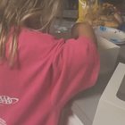 This little girl secret eating