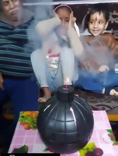 "Why did they give me a bomb for my birthday?"