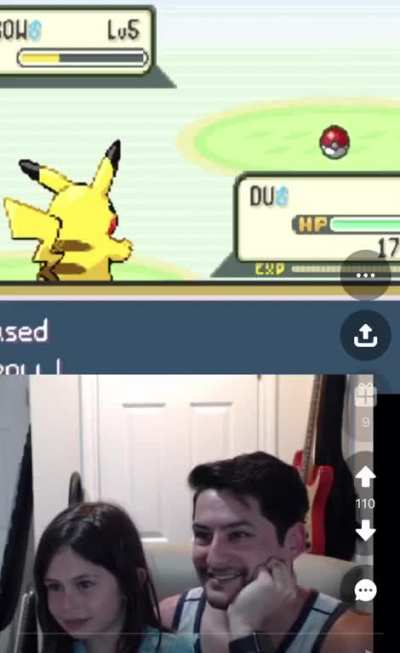 My daughter playing Pokémon the first time and catching her first Pokémon