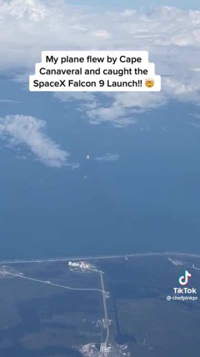 spacex rocket launch view from flight