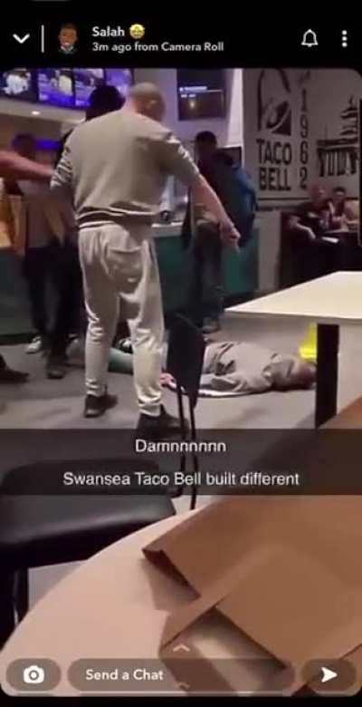 Swinging for a fast food worker....