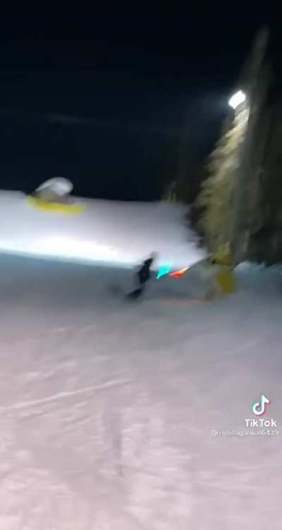 A lightsaber duel on snowboards