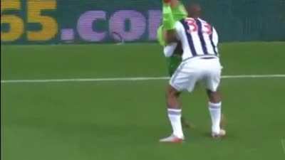 Football player saved by other player