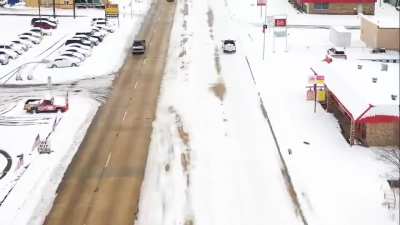 One state has snow plows, the other doesn’t. One side of this street is Texarkana, Arkansas; the other side is Texarkana, Texas. "By failing to prepare, you are preparing to fail." There is a leadership failure in Texas...
