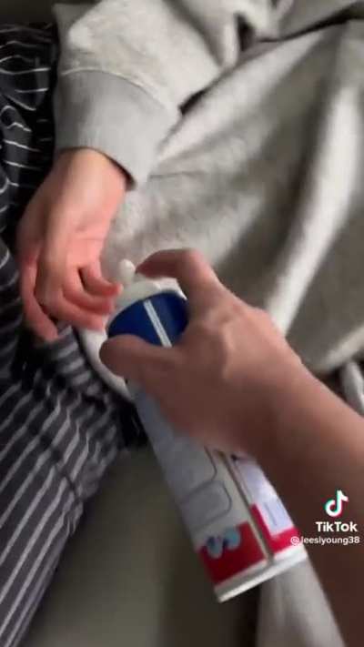 The classic whip cream prank