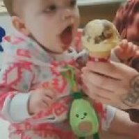 Baby's first taste of ice cream ?