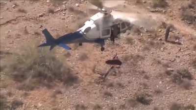 Helicopter rescue of an injured hiker.