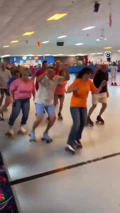 Roller skaters skating