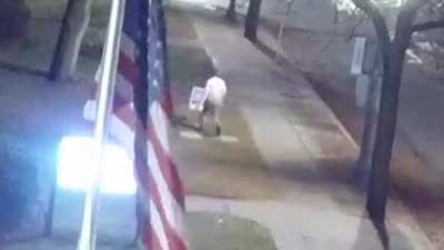 To kick down a campaign sign