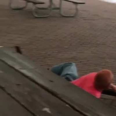 He even spreads his legs