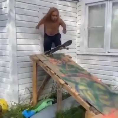 Taking a brutal slam...