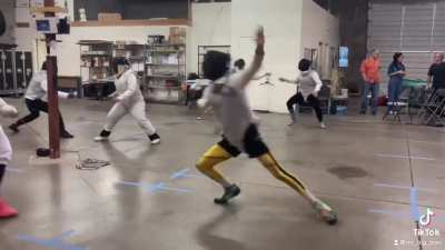 Former USA fencer surprises current club owner (and top fencer)