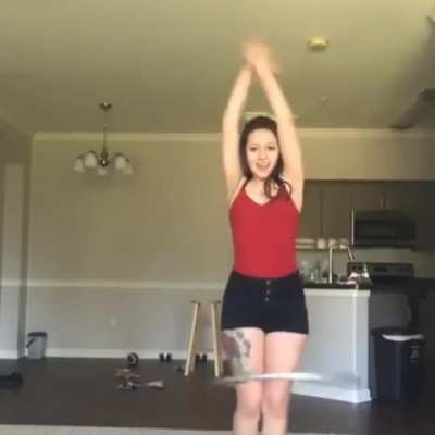 Hula hooping.