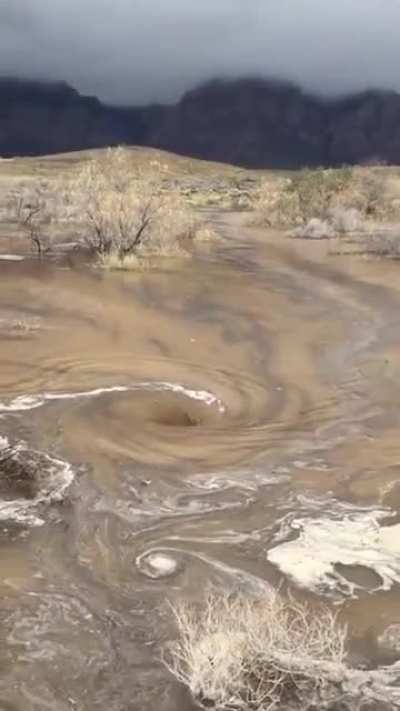 Mysterious whirlpools appear in Nevada desert.