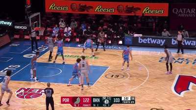 [Highlight] Keljin "Big Nepo" Blevins splashes in another three to double his NBA count