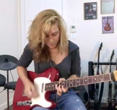 Plays guitar to "get down on it" with great harmonies.