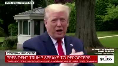 Trump: "I tested very positively in another sense so - this morning. Yeah. I tested positively toward negative, right. So. I tested perfectly this morning. Meaning I tested negative."