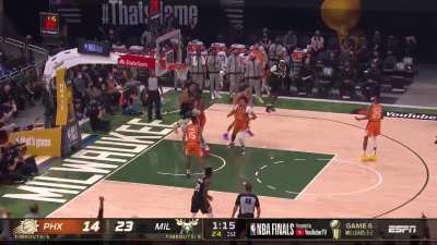 [Highlight] Giannis puts Ayton in the spin cycle and finishes at the rim!