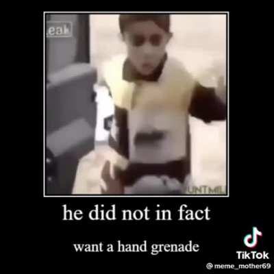 he did in fact not want the hand grenade