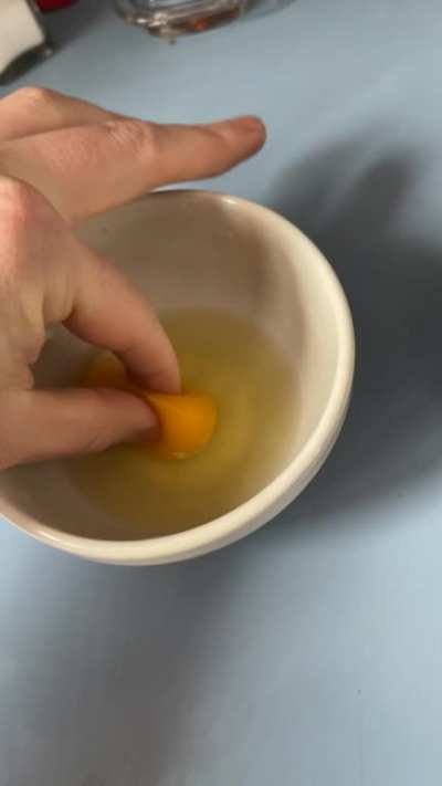 If you rub garlic on your fingers, you can pick up and egg yolk!