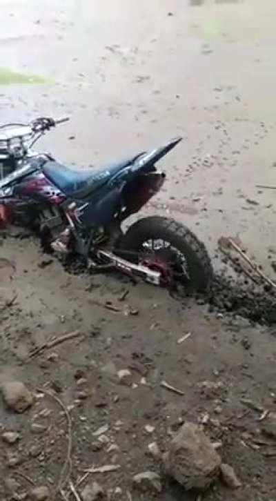 Riding into mud