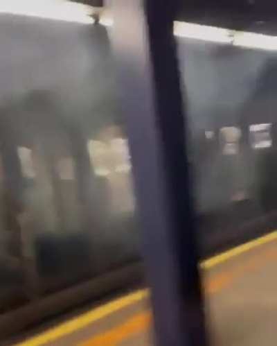 Bike on New York subway track