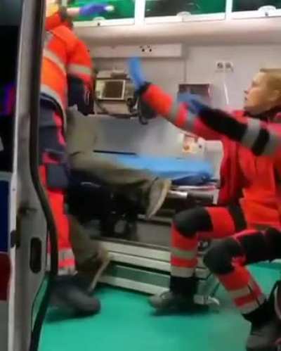 Wcgw when you try to attack paramedics in ambulance