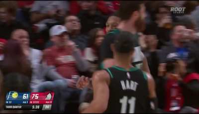 [Highlight] Dame's first three attempt is too close the basket so he relocates further out and drills it