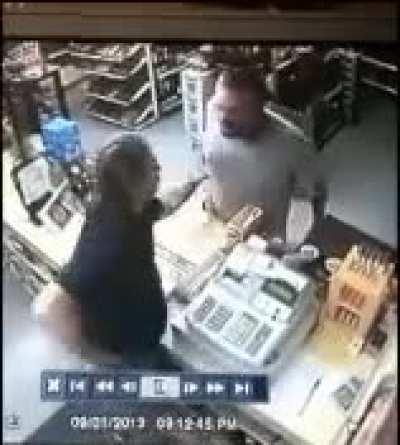An Armed robber didn't know the local convenience store hired "Dirty Harry" as the new clerk but he knows now