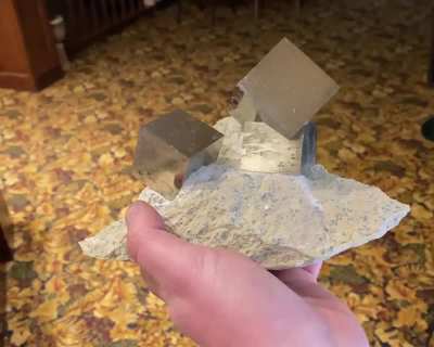 Near Perfect Cubes of Pyrite from a mine in Spain. These natural crystals have not been carved, cut, or polished and are shown just as they came from the earth.