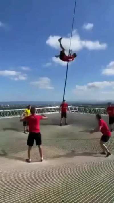 They put a trampoline in the sky