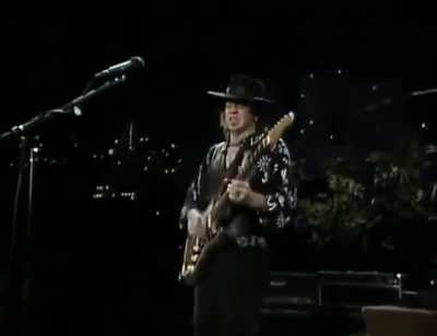 Stevie Ray Vuaghan's opening riff for "Voodoo Child", playing guitar like it owes him money